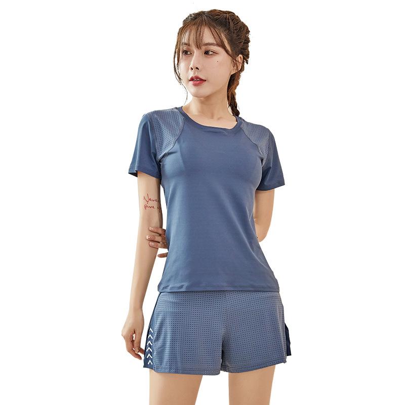 Women's Quick-Dry Reflective Yoga & Running Set - Spring/Summer Thin, Anti-Exposure, Loose Two-Piece