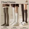 Women's Wool Over-the-Knee Fleece-Lined White Socks - Imitation Cashmere Long, Maternity Plus Size, Thick, Warm, Autumn & Winter Style