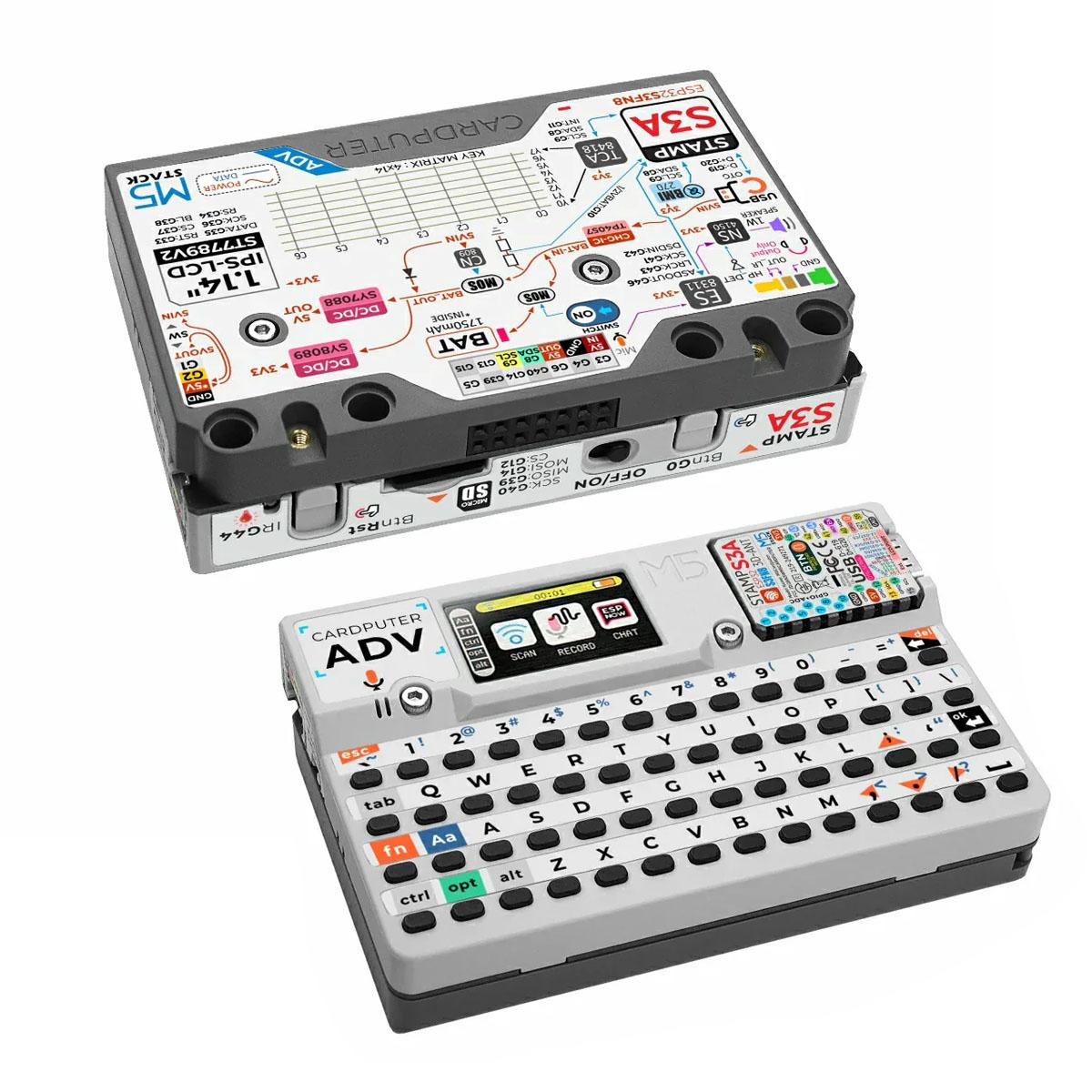 

M5Stack Cardputer Adv ESP32-S3 Програмований комп ютер 56-клавішна клавіатура 1,14-дюймовий РК-дисплей Аудіокодек 6-осьовий датчик руху білий