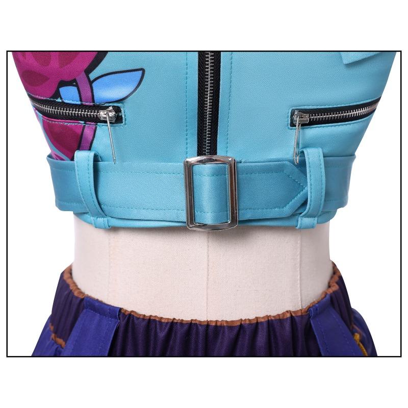Girls POP Singer Super Star Stage Performance Printing Outfit Kids Demon Halloween Cosplay Costume Hunters Carnival Party Role Playing Dress Up Suit