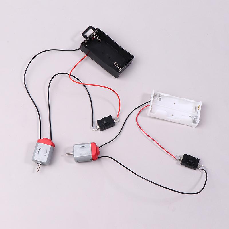 

1Pc Black White 130 Motor Kit With 2xAA Battery Storage Case And Switch 16500 RPM Mini DIY Electronic Motor Circuit Models Kit Other білий
