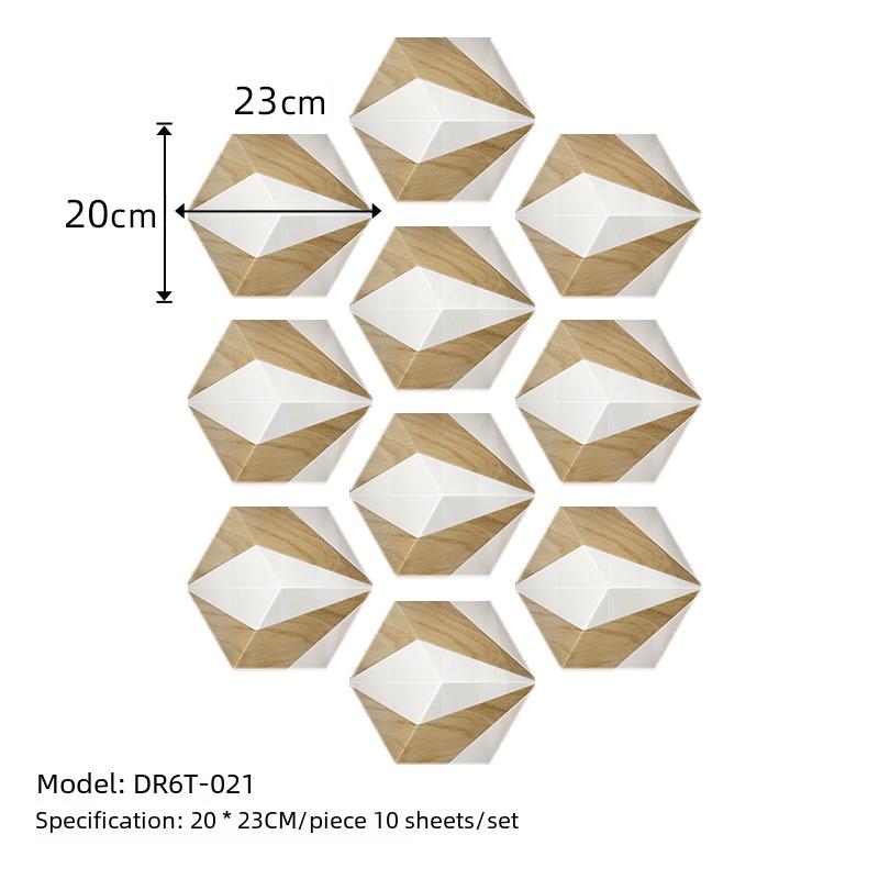 50Pcs Grey and White Marble Wood Bohemian Peel and Stick Self-Adhesive Hexagon Tile Stickers for Home Cabinet Kitchen Living Room Wall