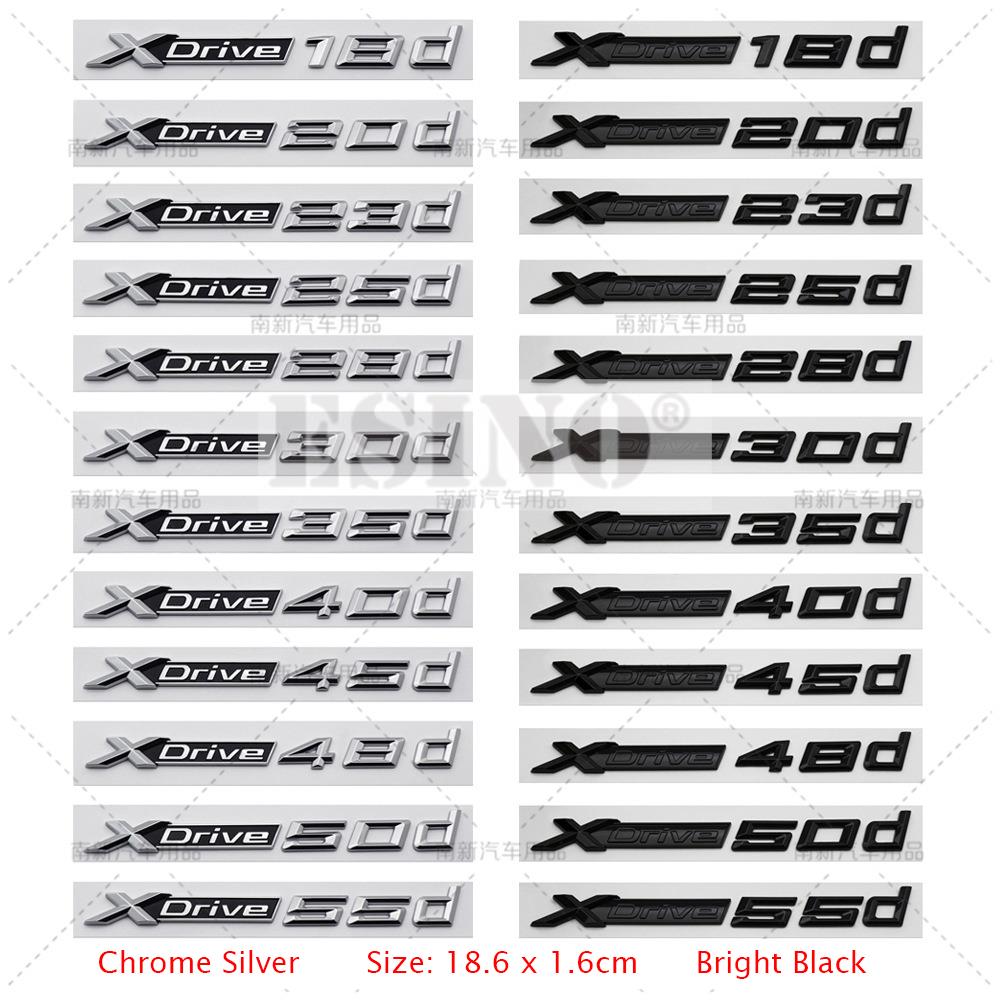 3D ABS Rear Trunk Emblem X Drive 20d 25d 28d 30d 35d 40d 45d 50d 55d Car Badge Body Adhesive Emblem for BMW X3 X5 X6 XN9