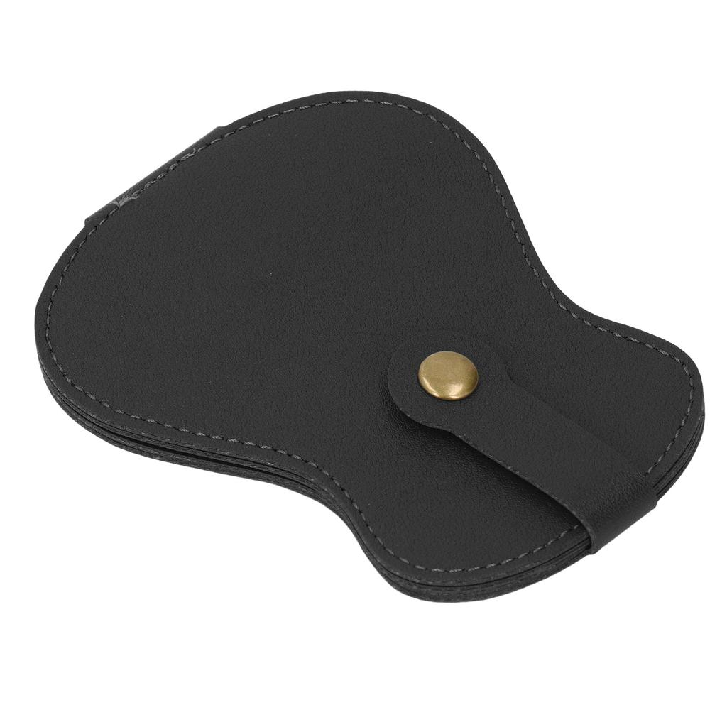 Guitar Pick Holder Case PU Leather Plectrum Holder 18 Slots Large Capacity Storage Black