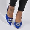 Moda 2024 Nuove Scarpe alla Moda da Donna Slip-on Tacchi Alti da Donna Estive Monocolore Ufficio e Carriera Sexy Punta Acuta Tacco di Cristallo Donna