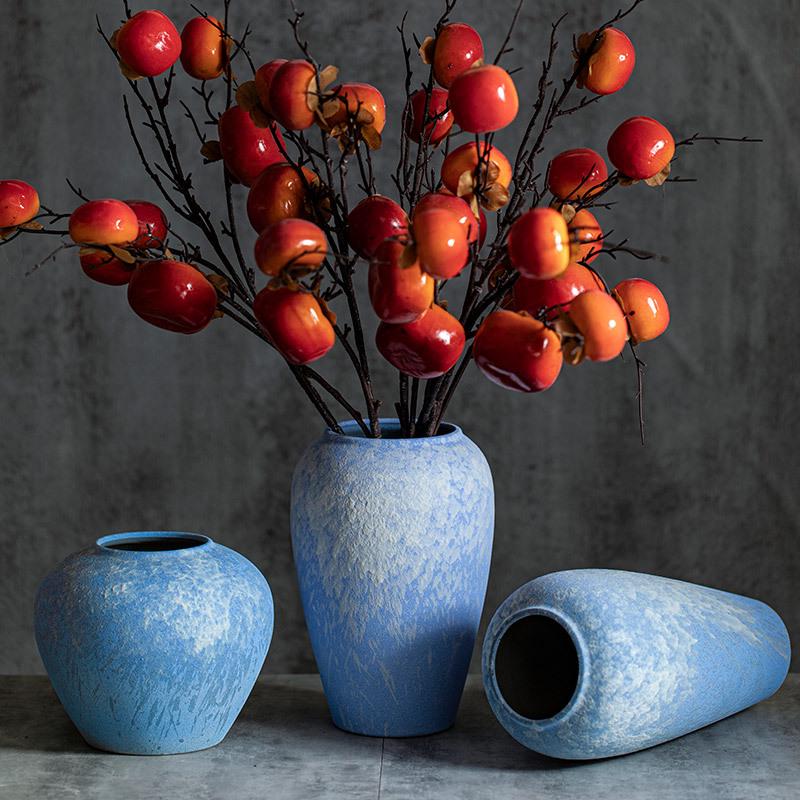 Moderne chinesische Keramikvase für Trockenblumen: Tischdekoration und Wohnzimmerdeko