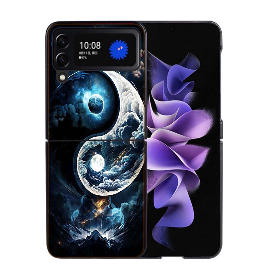 Balance of Elements The Eternal Yin-Yang Phone Case For Samsung Z Flip 7 6 5G Galaxy Z Flip4 Z Flip5 Z Flip3 Coque Black Hard PC