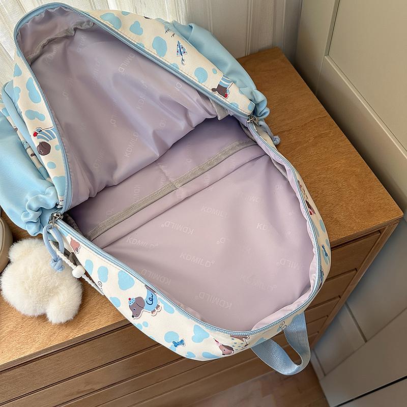 Dog Printed Backpack Student Lightweight Schoolbag Girls Large Capacity Backpack