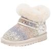2023 Kids' Fleece-lined Snow Boots for Girls - Sequin Princess Design