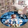 1pc Football Star (2) Print Round Carpet Chair Round Carpet Suitable for Bedroom Living Room Home Decorative Carpet