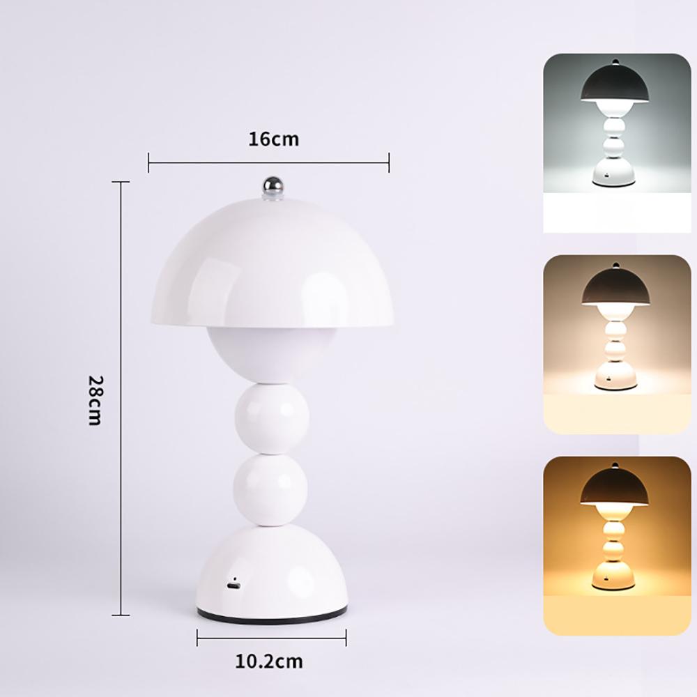 LED table lamp mushroom desk lamp rechargeable top touch switch flower bud table lamp room decoration bedroom night light