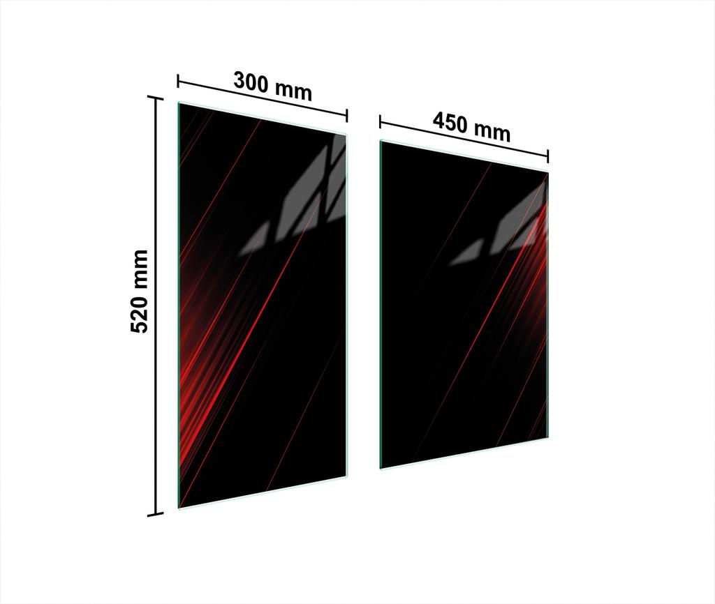 GLAS Schutzplatte Brett 75x52 SCHWARZ