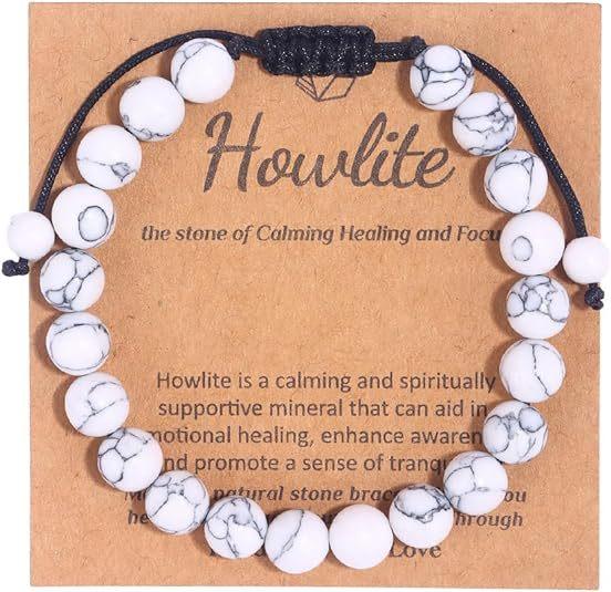 Hot Selling Natural Stone with Cardboard Beaded Elastic String Bracelet Crystal Agate Tiger Eye Stone Wholesale Bracelet Jewelry