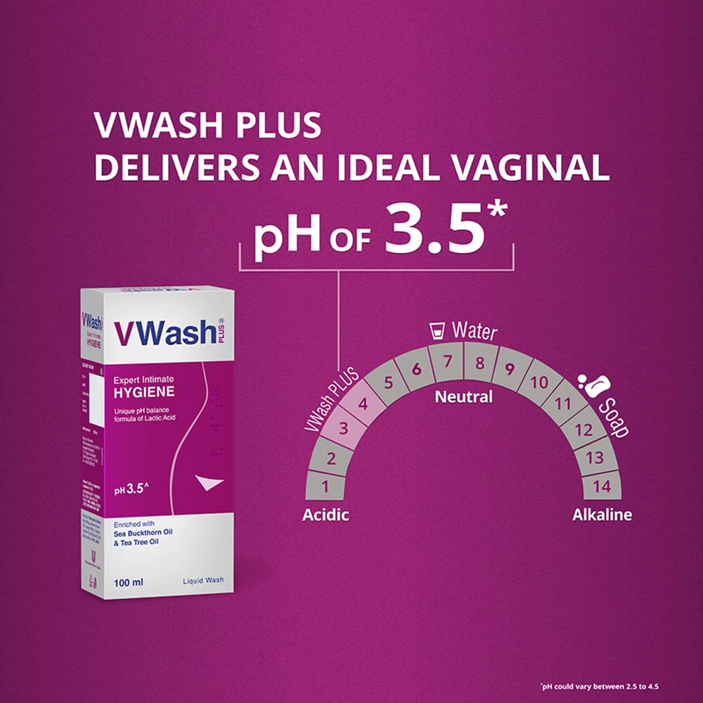 VWash Plus Intimate Hygiene Wash 100 ml Pack Of 2 Gentle Daily Feminine Cleanser With Freshness And pH Balance Protection
