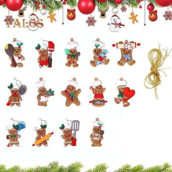 8/15/16st Juldekorationer Matlagning Pepparkakor Man Hus Hängande dekoration Holiday Trädhänge för hem Öppen spis Fönsterdekor