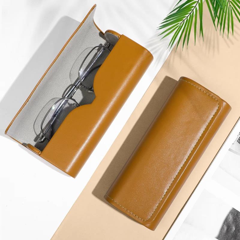 Vintage PU Leather Glasses Case Portable Men Women Glasses Storage Box Anti-Pressure Eyeglasses Bag Accessories