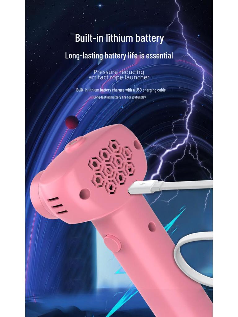 Rechargeable Electric Luminous Cat Teaser Rope Launcher Toy