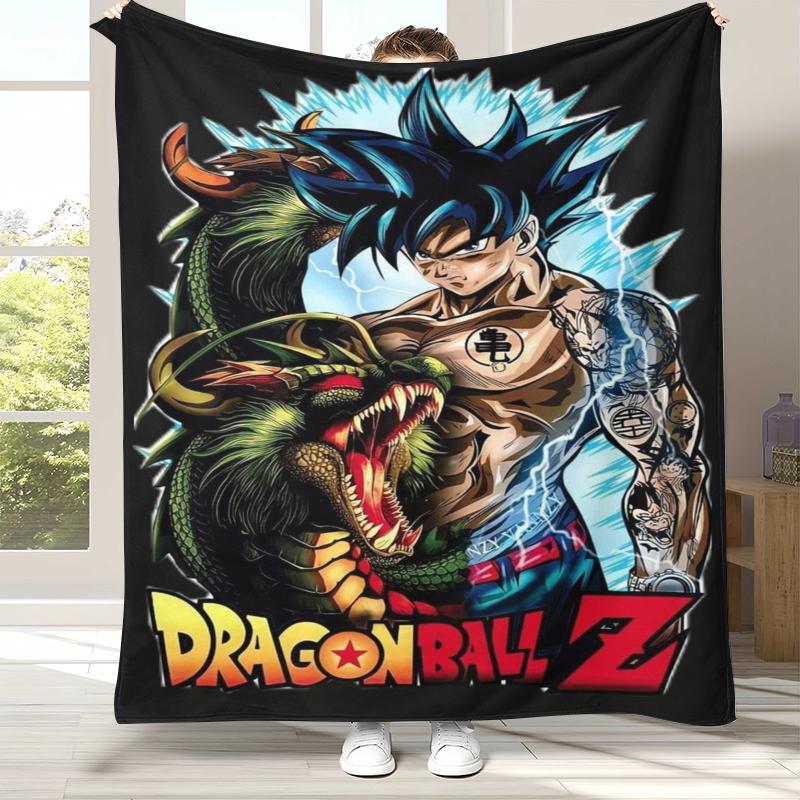 Anime D-Dragon Ball Game Cartoon Flannel Blanket,Ultra Soft Warm Plush Throw for Home Bedroom Bed Sofa Cover Office Camping