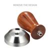 Hochwertiger Edelstahl-Espressokaffee-Tamper mit Holzgriff für ergonomischen Komfort, gleichmäßigen Druck und einfache Reinigung