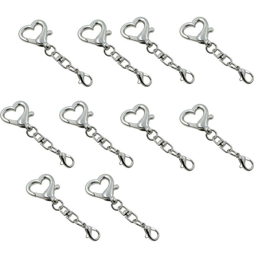 10Pcs 360 Rotate Keyring Pendant Star Heart Keychain DIY Accessories  Doll Hanging