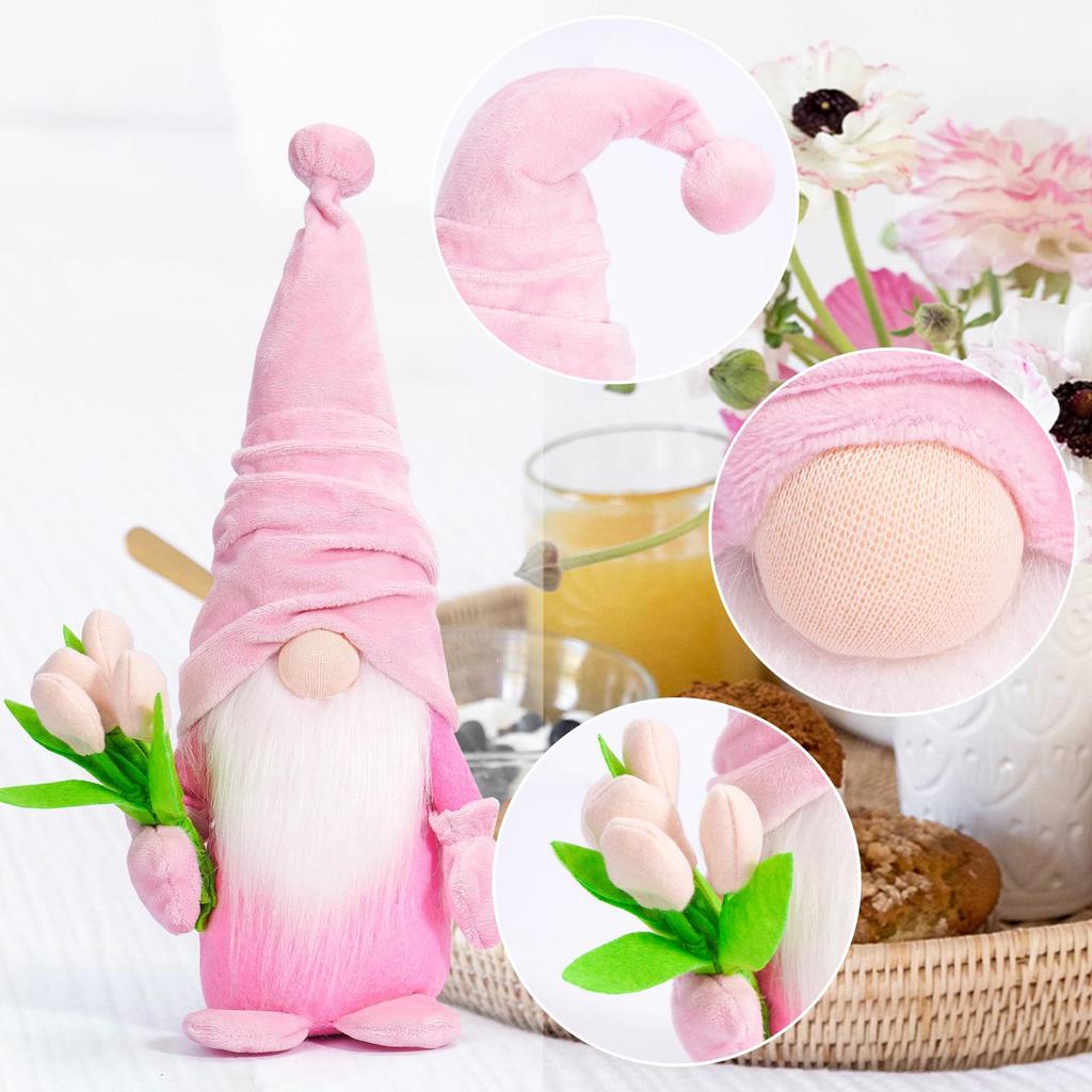 Grens Overschrijdende Moederdag Gezichtsloze Poppen Ornamenten - Schattige Kabouter, Rudolph en Tulp Hart Festival Cadeaus.