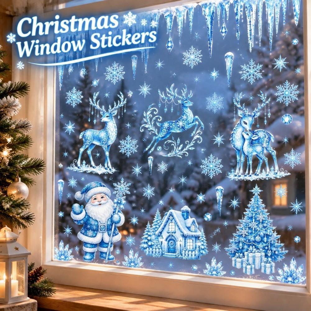 PVC Electrostatic Christmas Wall Sticker Christmas Static Window Stickers Home Decoration