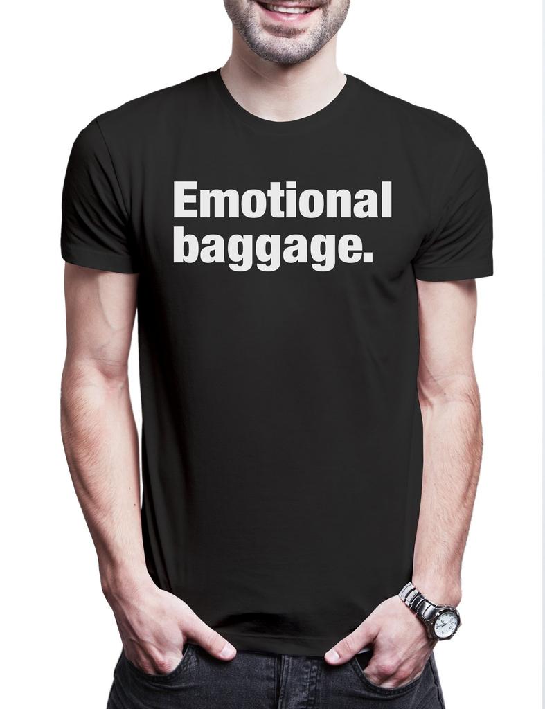 Emotional Baggage Mens T-Shirt Slogan Saying Motto Fun Fun Comedy Joke