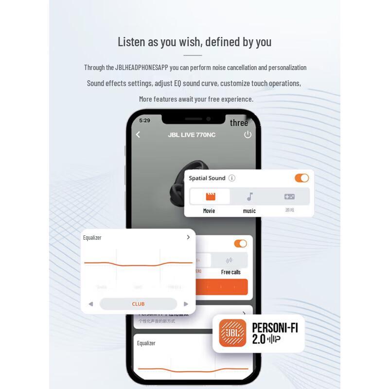 JBL LIVE770NC Adaptive Active Noise Cancelling Bluetooth Headphones