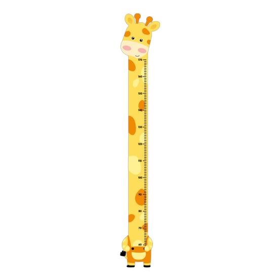 Cartoon Animal Height Measurement Sticker Peel Stick Self-Adhesive Bedroom Play Room Nursery Kindergarten Baby Growth Chart Ruler Decal