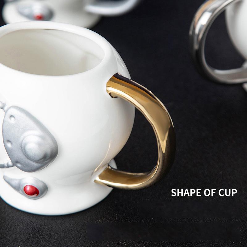 Creative 3D Astronaut Helmet Modeling Cup Aviation Cap Ceramic Mug Coffee Cup Large-capacity Home Decoration Water Cup 550ml