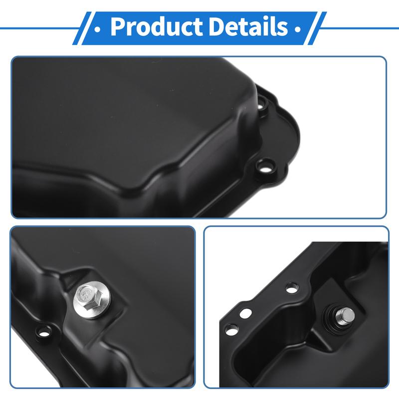 UXCELL No.12637773 Engine Oil Pan Oil Pan Sump Transmission Oil Pan for Chevrolet Cruze 2016-2018 Aluminum Alloy Black
