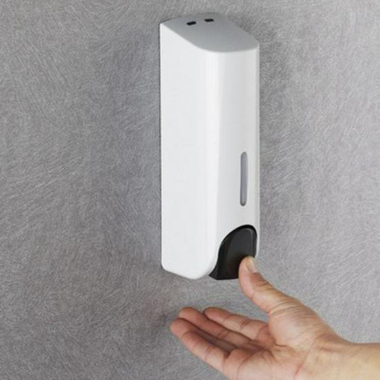 Wandmontierter manueller Seifen- und Desinfektionsmittelspender für Hotelbadezimmer