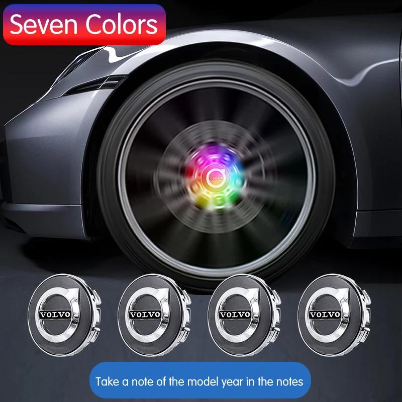 Per Volvo Luci Mozzo Tappi Ruota Auto Copertura Centrale Ruota Tappo Illuminante Illuminazione Galleggiante LED Auto Per Volvo XC40 XC60 XC90 S60 V