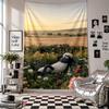 Wall TapestryShaun the Sheep Art Hanging Cloth Decorative Background Cover for Room Decoration