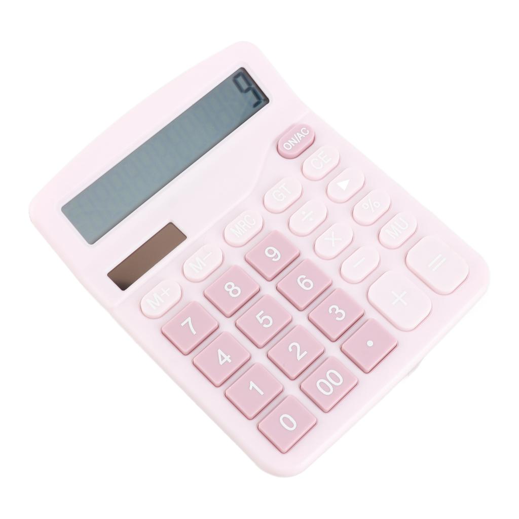 12 Digit Calculator Solar Powered Multifunctional Portable Desk Electronic Calculator for Students