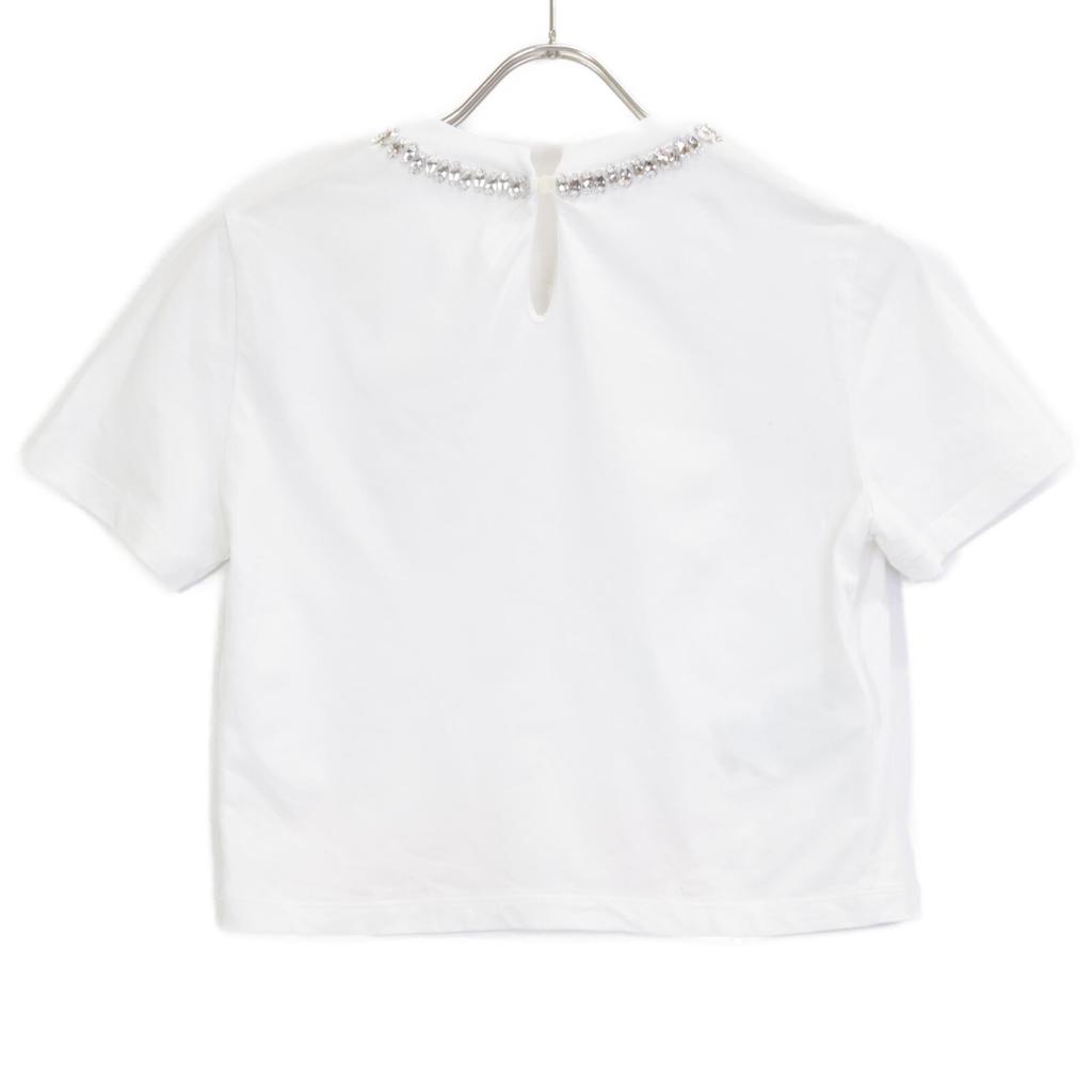 MIUMIU 2012 MJN448 Short Sleeve Top with Visage tops XS whiteUsed