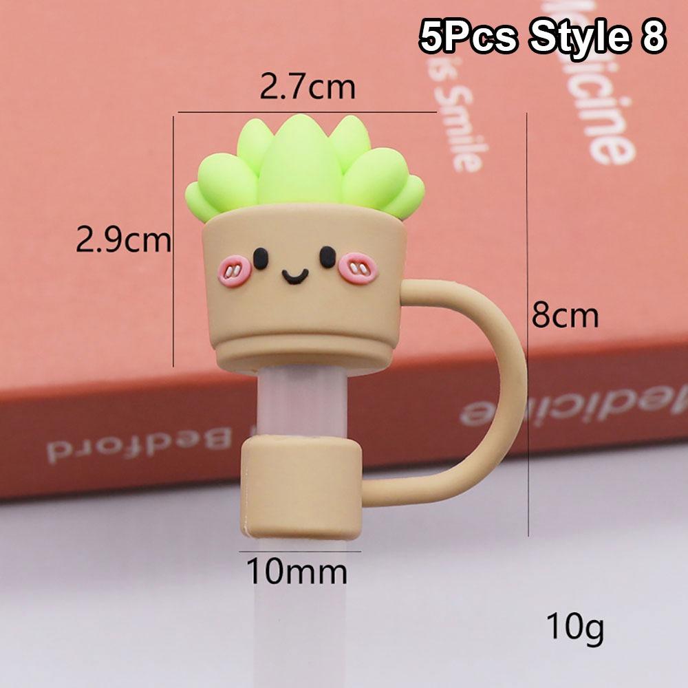 

5 шт. Захисні ковпачки 10 мм Силіконові наконечники для соломинок Нові ковпачки для соломинок для Stanley 30&40 унцій 5Pcs Style 8