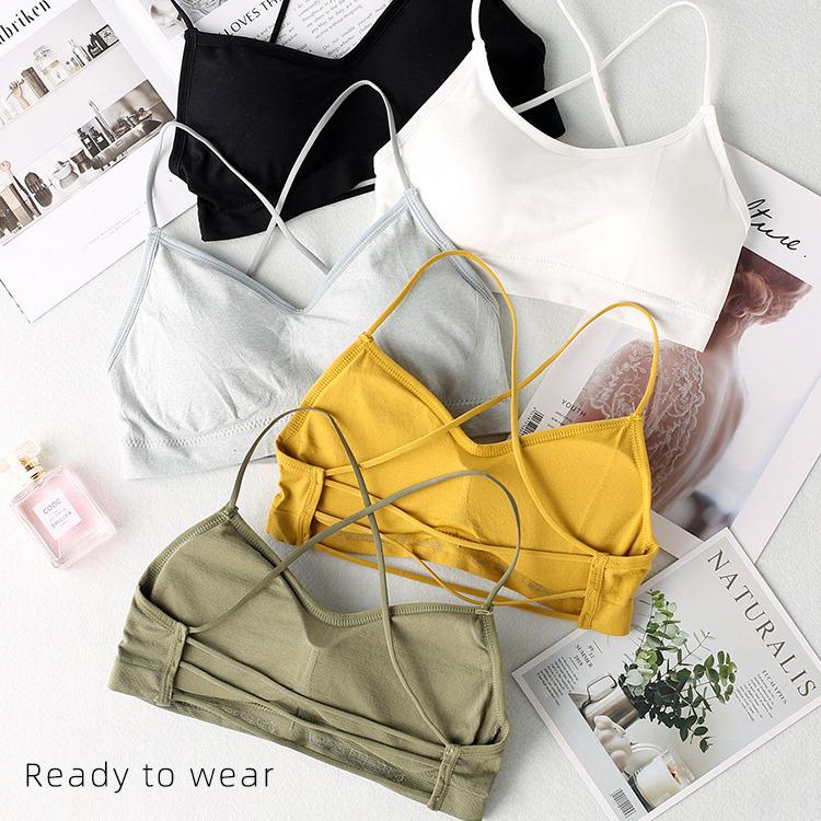 Spicy Girl Back Cross Strap Camisole with Chest Pads - Strapless, Backless, Wear as Base Layer or Outerwear
