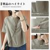 Short Round Body Office Summer [Narebualo Cietupoop] Shirts, Blouses, Women's Tops, Sleeves, Neck, Buttons, Stripes, Layering, Thin, Versatile,