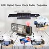 Digital Snooze Dual Alarm Clock With Projection Fm Radio 73 Mirror Led Display