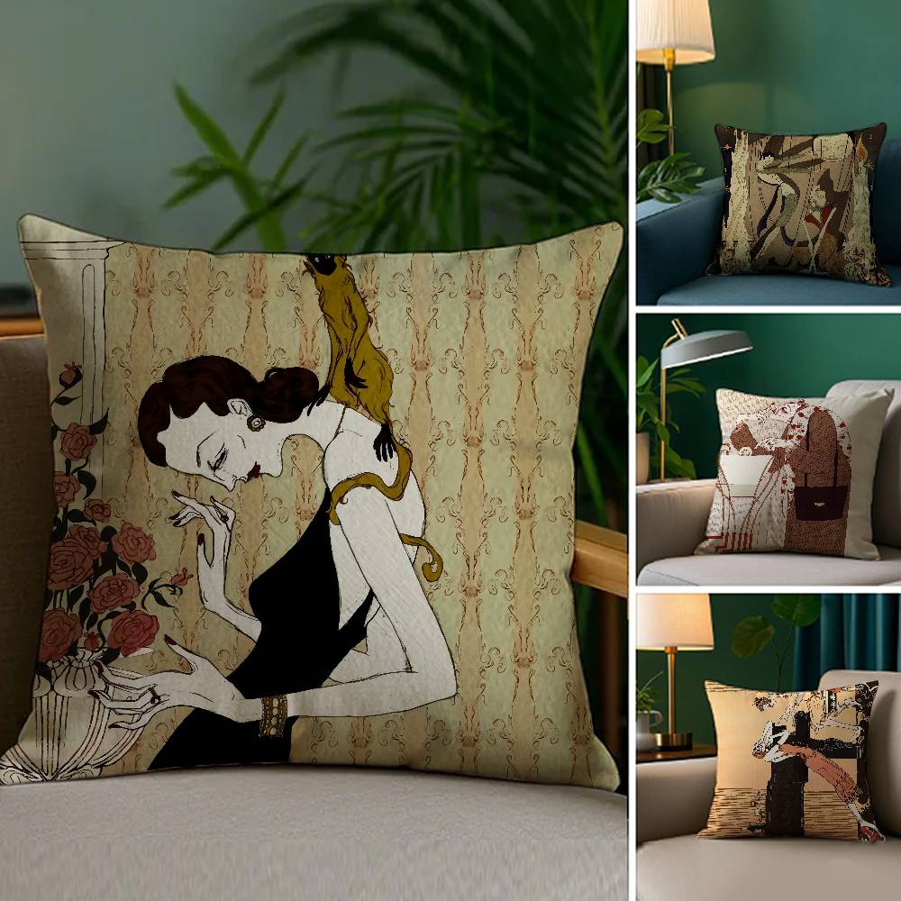 Strange StoriesAnime Pillow Case Sofa and Living Room Decorative Cushion Covers Dust-proof and Mite-proof Invisible Zipper