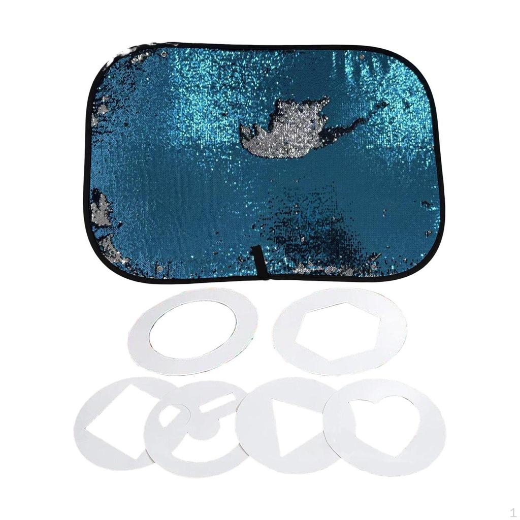 Dual-Sided Sequin Wall with Shape Templates for Children