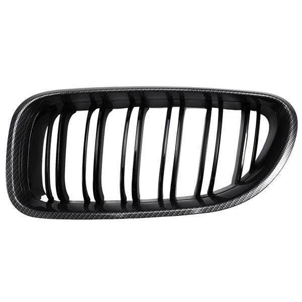 Carbon Fiber Pattern & Glossy Black ABS Front Grille Set for BMW