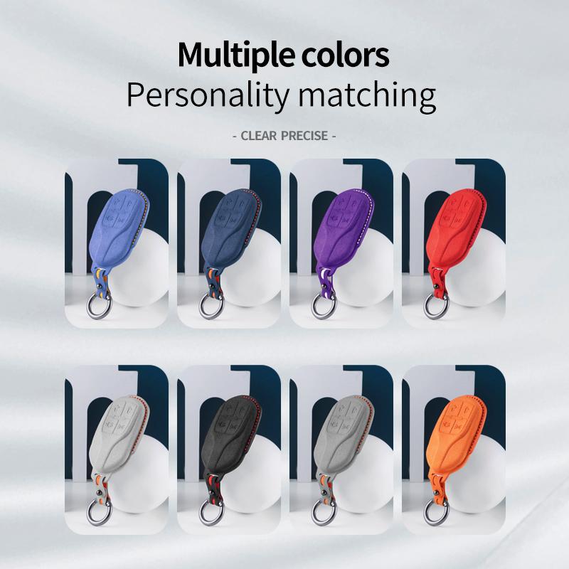 Alcantara Suede Car Remote Key Case For Maserati Levante Ghibli Quattroporte GT Granturism GranCabrio Keychain Accessories