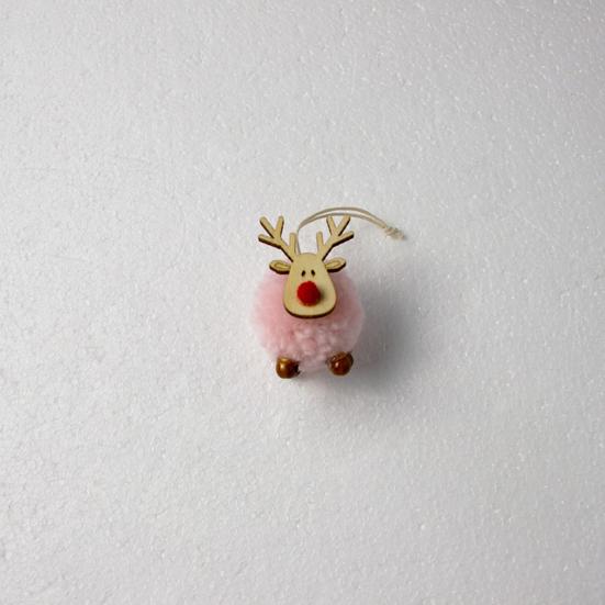 Pwichdn Cute Felt Wooden Elk Christmas Tree Hanging Pendant Craft Ornament Home Decor