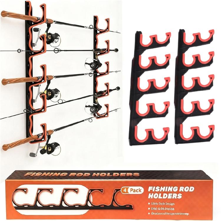 High Strength Fishing Rod Wall Mount Holder Vertical Rod Organizers Systems Multifunctional Fishing Rod Storage Rack