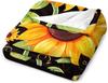 Flannel Fleece Throw Blanket Warm Cozy Pet Blanket Winter Reversible Decorative Cute Sunflower Bedtime Blankets for Couch Bed
