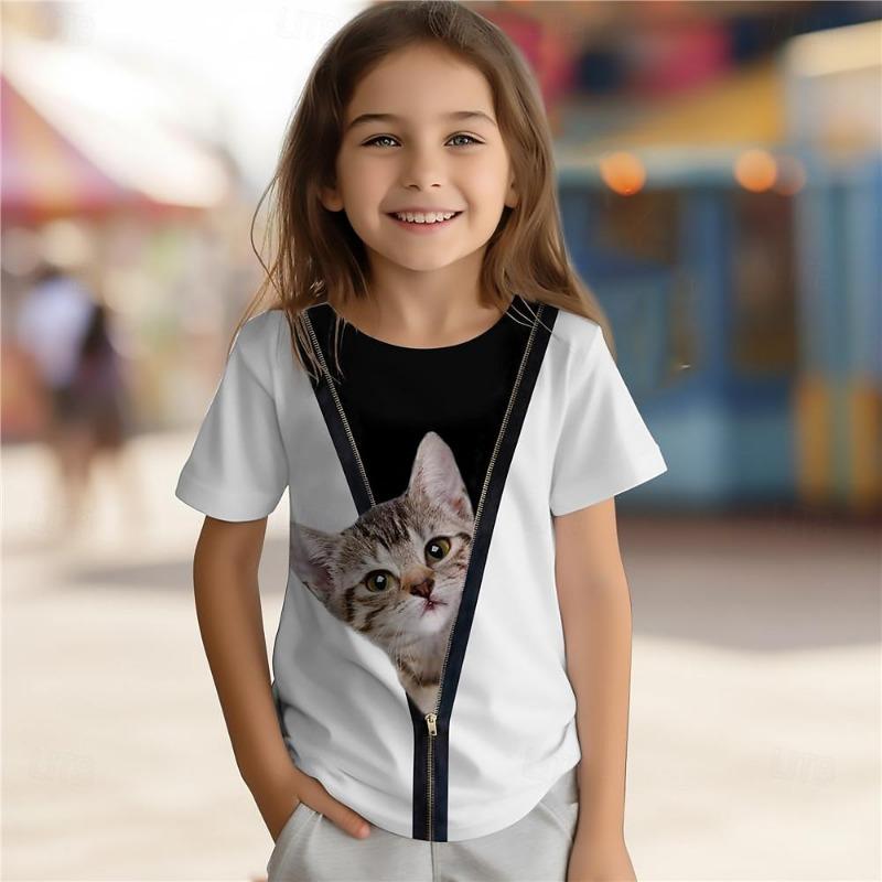 Boys 3D Game Tee Shirt Short Sleeve 3D Print Summer Active Sports Fashion Polyester Kids 3-12 Years Crew Neck