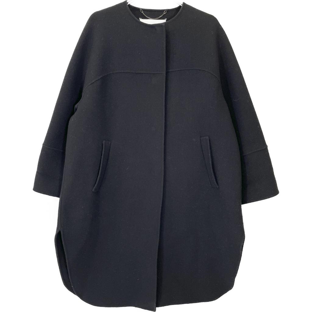 Adore Black Sandaloribar Collarless Coat 531-725115 Coat 38 blackUsed