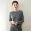 Women's 100% Pure Cashmere Round Neck Seamless Knit Sweater with Raglan Sleeves
